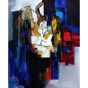 Mashkoor Raza, 24 x 30 Inch, Oil on Canvas, Abstract Painting, AC-MR-204
